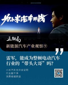 雷军,能成为整顿电动汽车行业的“带头大哥”吗?