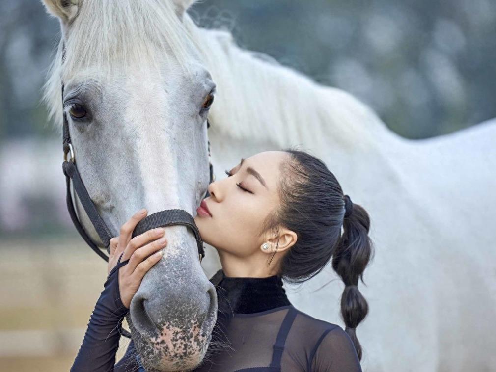 中国柔术女王马背上大秀一字马 高难度柔术动作引网友称赞