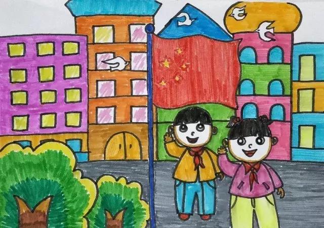 表达了对祖国热爱的画作(这些孩子用七色画笔)(9)