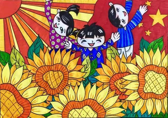 表达了对祖国热爱的画作(这些孩子用七色画笔)(3)