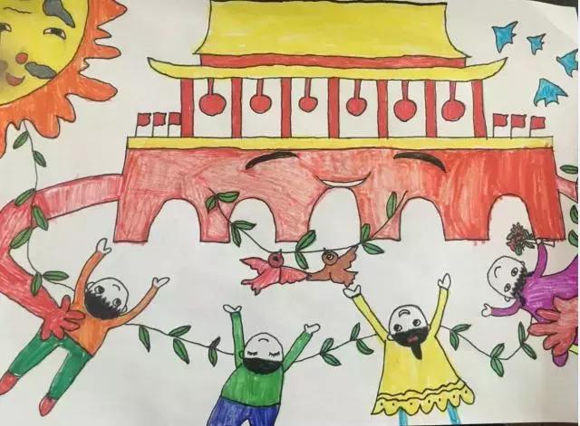 表达了对祖国热爱的画作(这些孩子用七色画笔)(5)