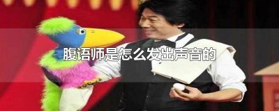 ​腹语师是什么? 腹语声音是从哪里发出来的?