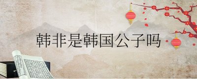 ​韩非是韩国公子吗